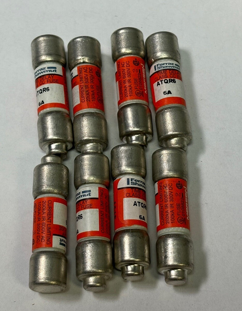 8- Mersen Ferraz Shawmut  ATQR6 6A 600V TIME DELAY Fuse Class CC