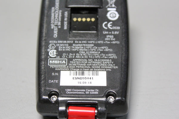 5 3M Quest Technologies The EDGE eg5 Noise Dosimeters + Calibrator QC-10 + Dock