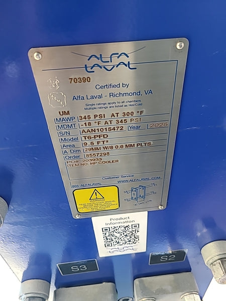 NEW Alfa Laval T6-PFD Gasketed plate heat exchanger