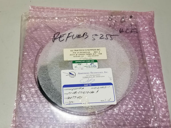 Ultratech Stepper Tazmo 5" Wafer Chuck 01-08-05872-06 Rev A