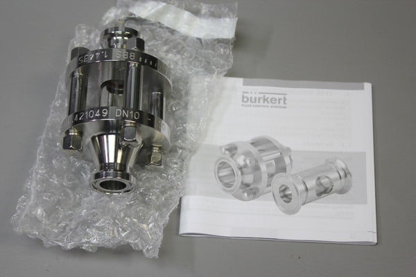 NEW BURKERT TRI-CLAMP SS DN10 LINE INSPECTION FULL VIEW SIGHT GLASS BBS-3F