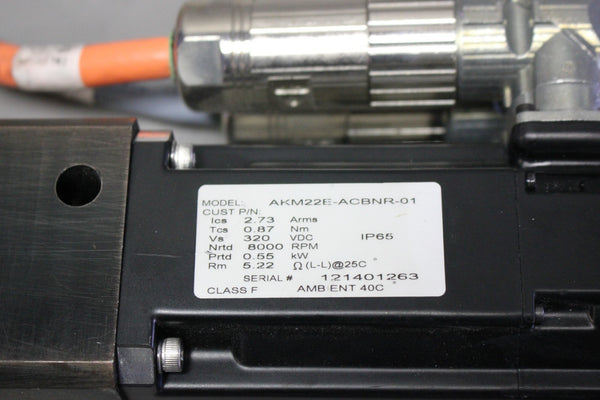KOLLMORGEN SERVO MOTOR WITH MICRON GEARHEAD  AKM22E-ACBNR-01 & X-TRUE 60