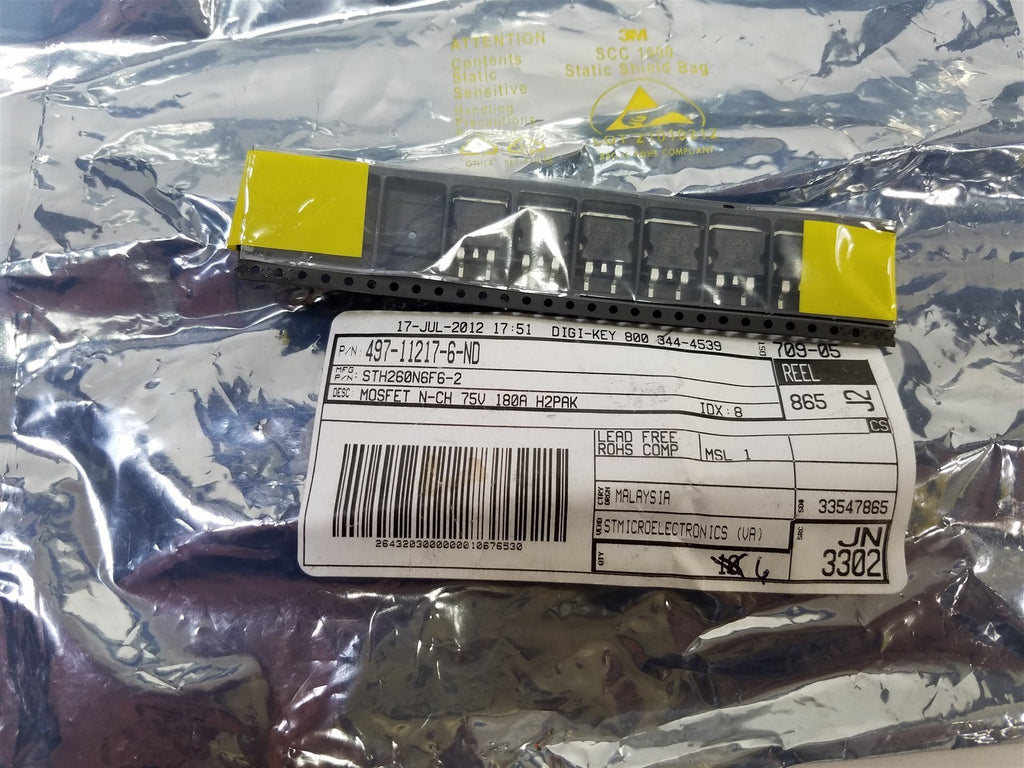 6 ST MICRO N-CH MOSFET 75V 180A H2PAK STH260N6F6-2 