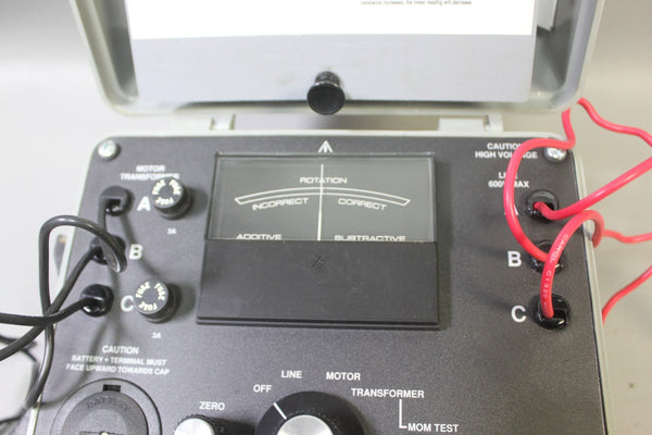 BIDDLE MOTOR & PHASE ROTATION TESTER 560060