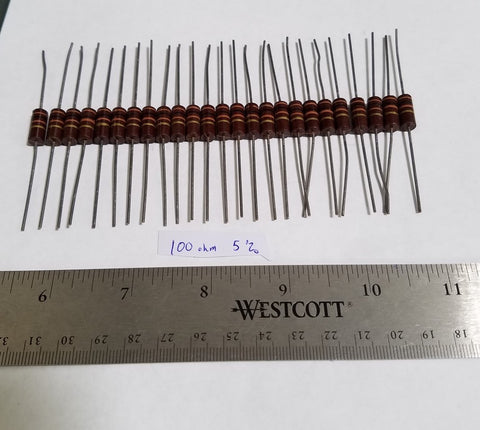 (25)  VINTAGE 5% 100 OHM RESISTORS