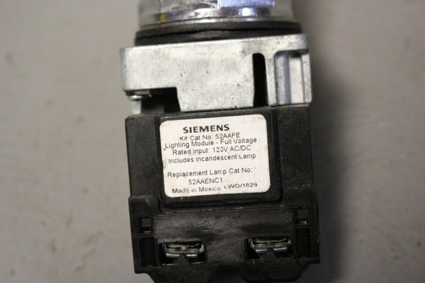 USED SIEMENS ILLUMINATED PUSH/PULL BUTTON 52PR8ER