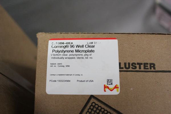 NEW CASE OF 48 CORNING COSTAR 96 WELL ASSAY PLATE MICROPLATE CLUSTER 3896