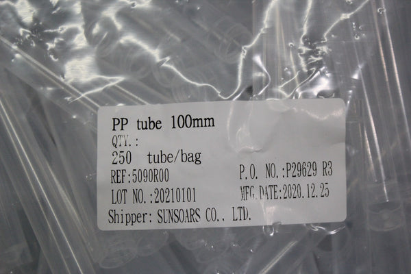 250 NEW SUNSOARS PP 100mm COLLECTION TUBES WITH CAPS