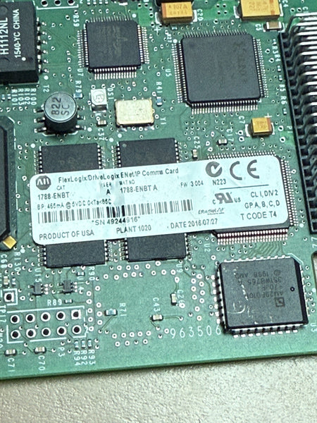 ALLEN BRADLEY FLEX I/O ETHERNET CONTROL MODULE 1788-ENBT Series A FW 3.004