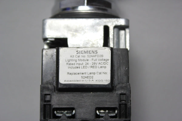 SIEMENS OIL TIGHT RED MUSHROOM HEAD PUSH BUTTON 52PR8EZ, 52AAFD2B AND 52BAJ