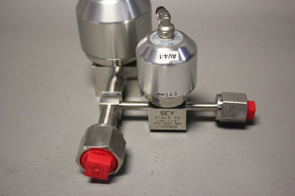 NEW SCV KITZ SCT DUAL 316 STAINLESS DIAPHRAGM VALVES PFA-SEAT 10K-1/4" 1/2"