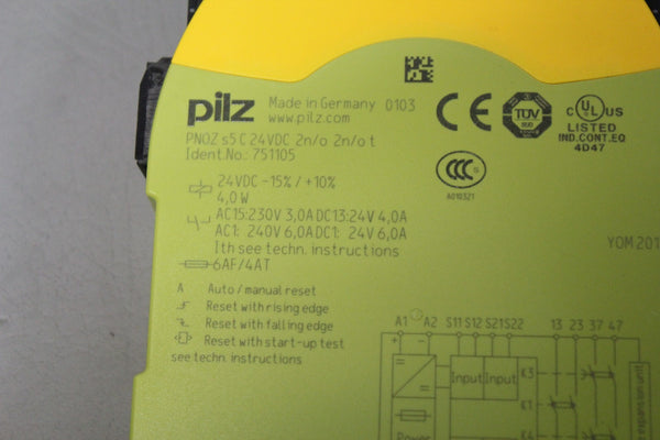 PILZ PNOZ s5 SAFETY RELAY  PNOZ s5 24VDC 2n/o 2n/ot  751105