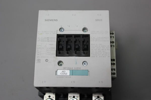 SIEMENS CONTACTOR 3RT1054-6NP38-0PA5