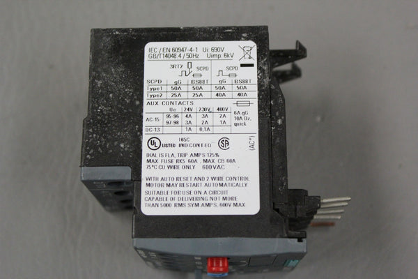SIEMENS SIRIUS OVERLOAD RELAY 3RU2116-4ABO