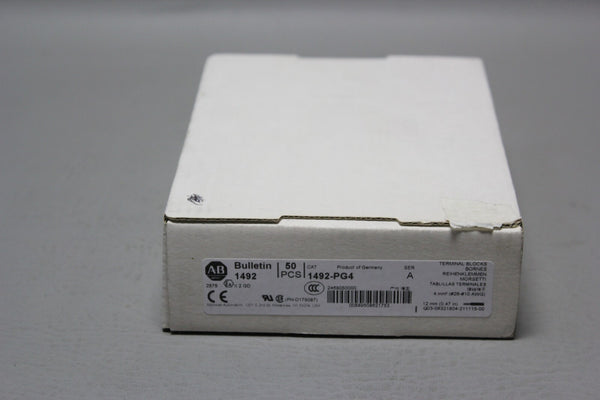 1 NEW BOX OF 50 ALLEN BRADLEY PUSH IN TERMINAL BLOCKS 1492-PG4 SER. A