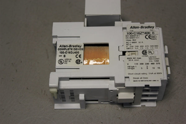 Allen-Bradley General Purpose Contactor 100-C16DJ400 + Timing Module 100ETAZJ30