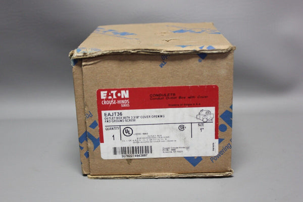 NEW CROUSE HINDS EAJT36, 1" HUB, ALUMINUM, T-TYPE EXPLOSIONPROOF OUT LET BOX