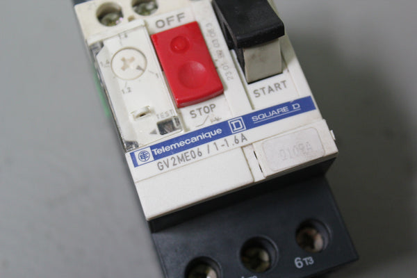 Telemecanique GV2ME06 1-1.6A Motor Control Circuit Breaker Disconnect