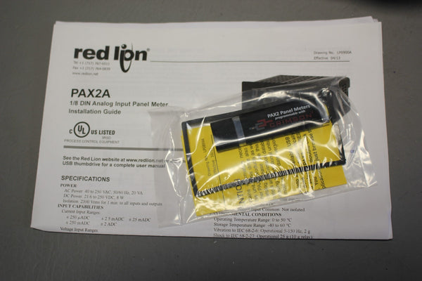NEW RED LION PAX2A ANALOG INPUT DIGITAL PANEL METER PAX2A000