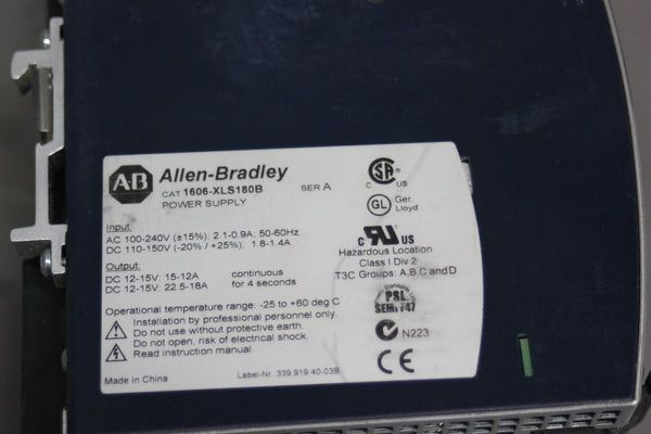 NEW ALLEN BRADLEY POWER SUPPLY  1606-XLS180B SER. A