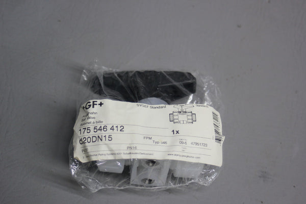 NEW +GF+ PVDF CORROSION RESISTANT BALL VALVE 175.546.412