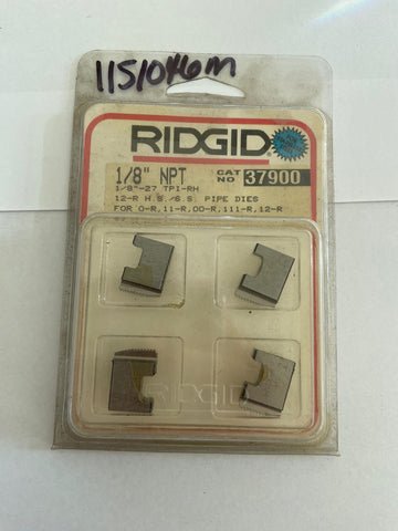 RIDGID #37900 - 1/8"-27 NPT 12- R -HSS -Pipe Dies - Right Hand - HSS - U.S. Made