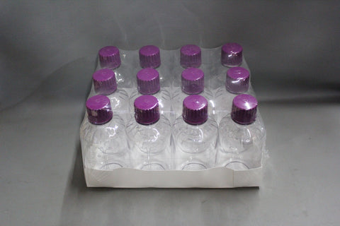 NEW LOT OF 12 VWR 500ML GRADUATED POLYCARBONATE CLEAR ROUND BOTTLES 30180-030