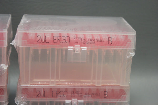 LOT 384 (4 RACKS) GENESEE SCIENTIFIC 2UL ERGO FILTERED PRE-STERILE TIPS 24-802