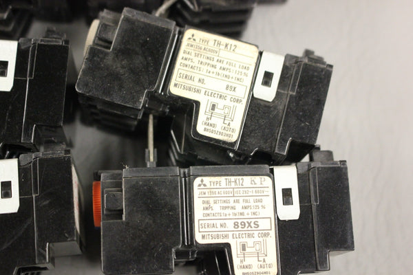 LOT OF 6 MITSUBISHI ELECTRIC THERMAL OVERLOAD RELAY TH-K12