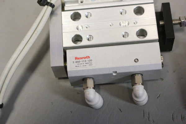 LOT OF 7 REXROTH & SMC PNEUMATIC CYLINDERS/SLIDES