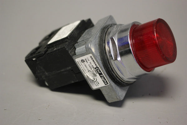 SIEMENS OIL TIGHT ILLUMINATED RED PILOT LIGHT 52PL4H2 W/52AATHN