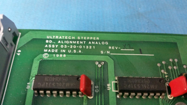 Ultratech Stepper Alignment Analog Board 03-20-01321 Rev. X2
