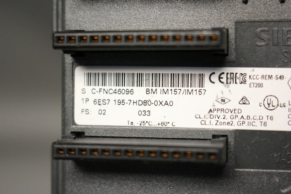 SIEMENS SIMATIC BUS MODULE 195-7HD80-0XA0