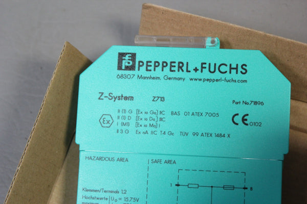 NEW PEPPERL FUCHS  Z-SYSTEM SAFETY BARRIER  P/N: Z713  71896