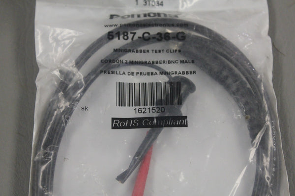 NEW POMONA ELECTRONICS MINI GRABBER TEST CLIPS BNC MALE 5187-C-36-G