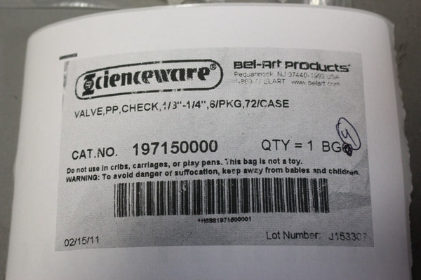 NEW SCIENCEWARE VALVES 4 PACK 197150000 1/3-1/4