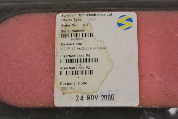 NEW STAP-15-AS-2-2-S-B-TYPE4 SUMICEM FIBEROPTICS