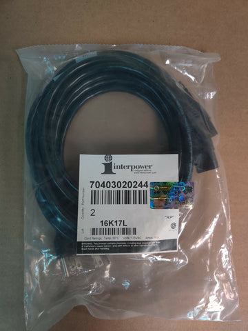 2 Interpower 70403020244 Black Power Cables / Cords New