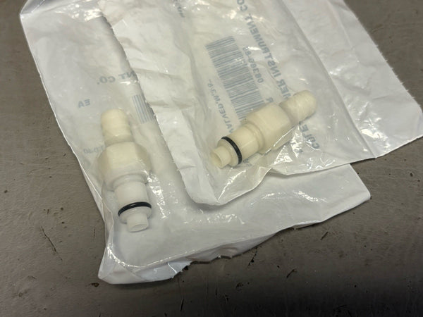 2- New Cole-Parmer 06360-85  Hose Barb, Valved, M, 3/8”