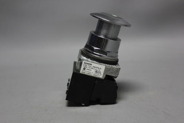 SIEMENS GREEN ILLUMINATED MUSHROOM HEAD PUSH PULL BUTTON 52PP2L3 W/52BJK