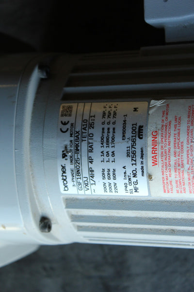 BROTHER 3 PHASE INDUCTION MOTOR  G3F18N025-BMK8AX