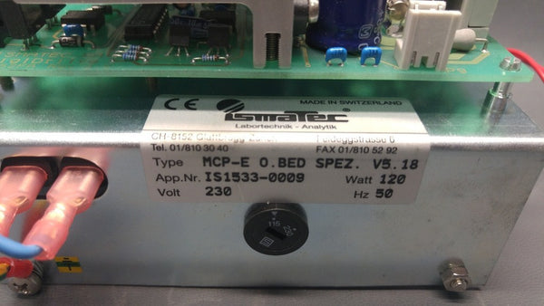 ISMATEC MCP-E 0.BED SPEZ V5.18 IS1533-0009 230V 120W 50HZ CONTROLLER