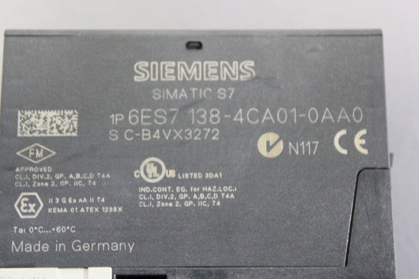 LOT OF 3  SIEMENS DIGITAL I/O MODULES  6ES7 138-4CA01-0AA0