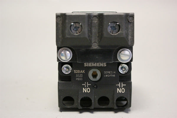 SIEMENS ILLUMINATED 2-POSITION GREEN KNOB SELECTOR SWITCH 52SX7AE3K0B 52AAFEBB