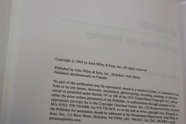 RF MEMS THEORY, DESIGN & TECHNOLOGY REBEIZ  HARDCOVER(S3-2-40F)