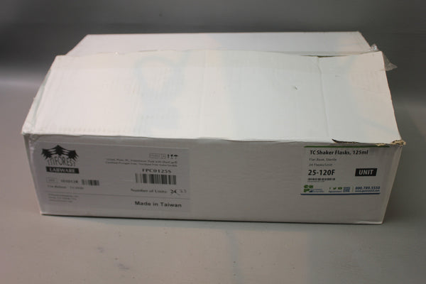 24- TRIFOREST 125mL PC Graduated Erlenmeyer Shaker Flask DuoCap FPC0125S