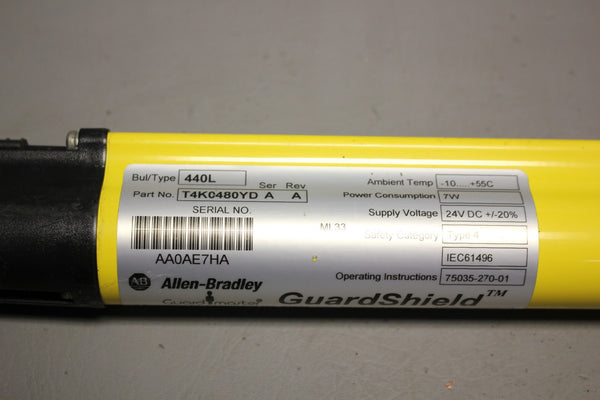 ALLEN-BRADLEY SAFETY LIGHT CURTAIN TRANSMITTER 440L-T4K0480YD