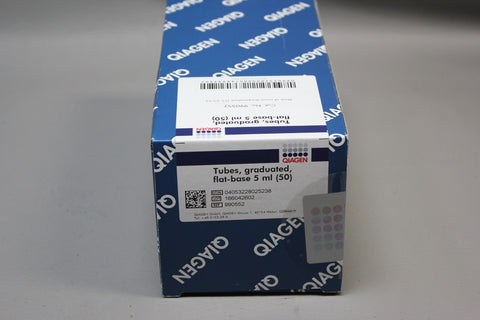 NEW BOX 50 QIAGEN FLAT BASE 5mL GRADUATED TUBES 990552