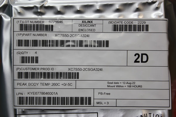 4 NEW XILINX SPARTAN 7 FPGA XC7S50-2CSGA324I FACTORY SEALED