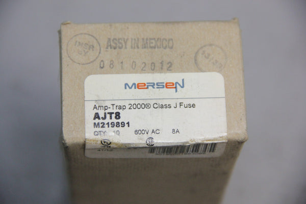 6 NEW FERAAZ MERSEN AMP TRAP 2000 SMART SPOT 8A 600V  CLASS J FUSES AJT8